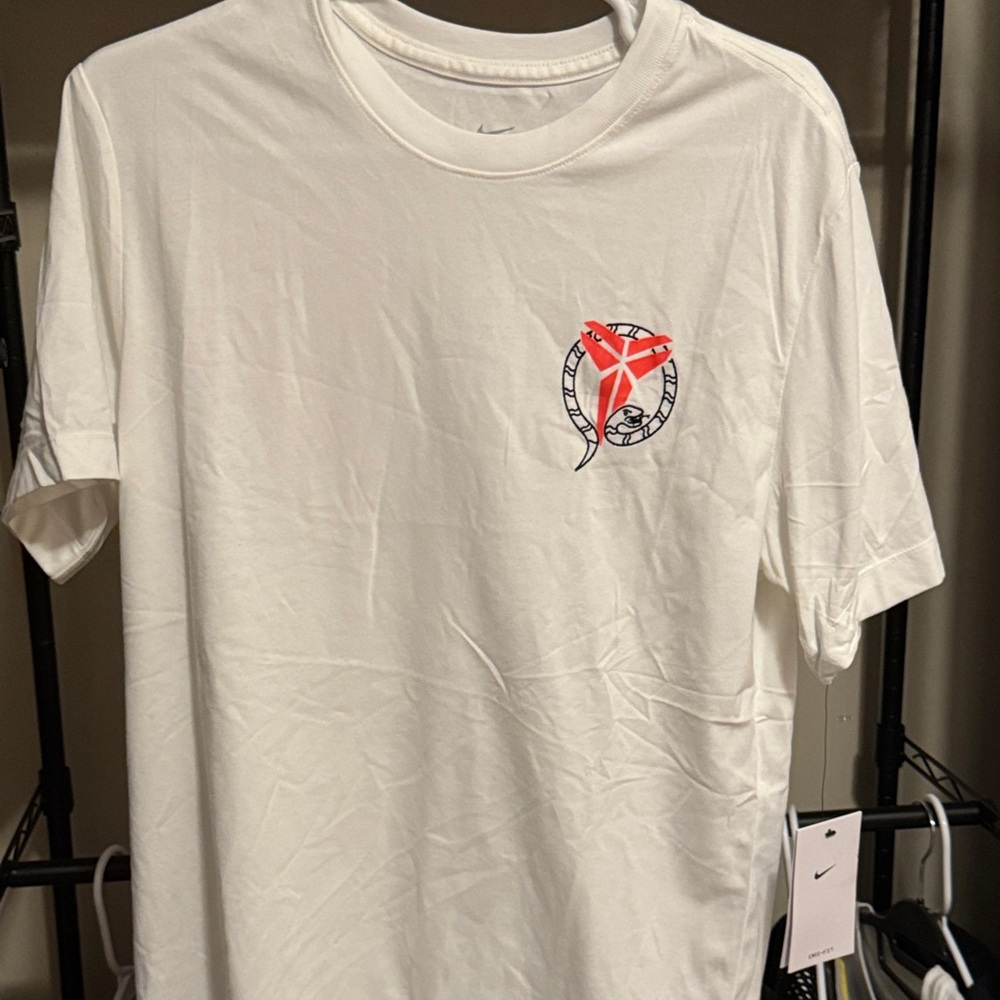 Nike White Tee with Red Graphic